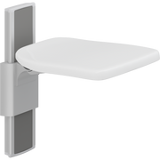 Pressalit PLUS folding seat, manually height-adjustable, wall-mounted, white
