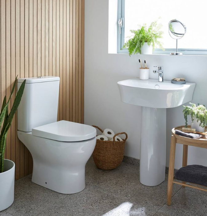 Kartell K-VIT Eklipse Round 550mm 1 Tap Hole Basin with Full Pedestal (EK003-POT987ST)
