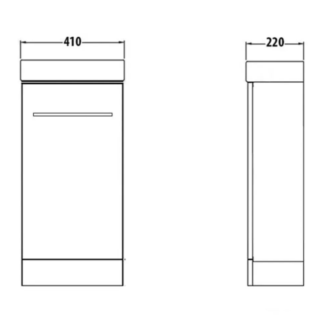 Kartell K-VIT Purity Cloakroom Unit & Basin - Storm Grey Gloss (FUR281PU-RWFCUBEBAS)