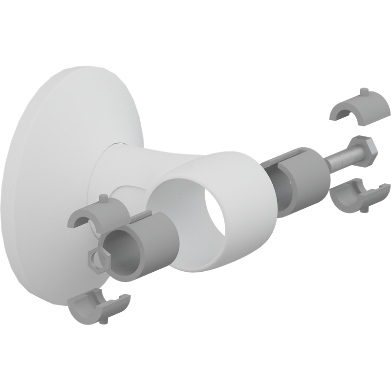 Pressalit PLUS Wall Mounting with Strap & Connecting Joints, White (RT361000)