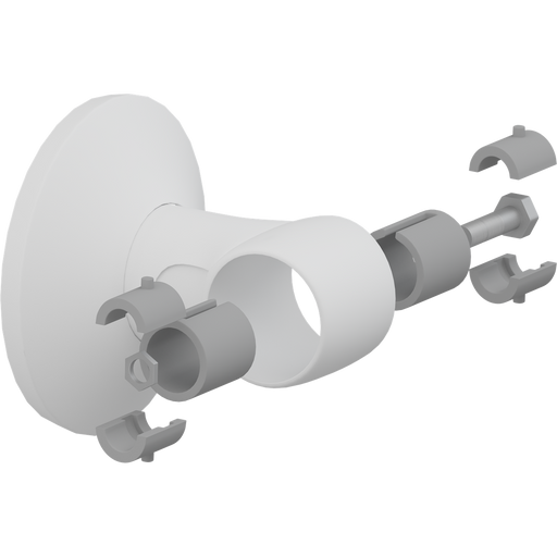 Pressalit PLUS Wall Mounting with Strap & Connecting Joints, White (RT361000)