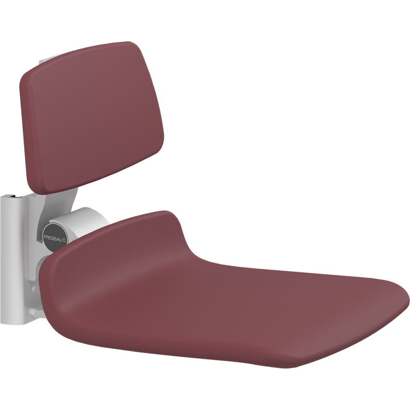 Pressalit PLUS Replacement Shower Seat 450 incl. Backrest, Manually Height Adjustable, Red (R7124035)