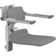 Pressalit PLUS Shower Seat 450 incl. Backrest & Armrests, Manually Height & Sideways Adjustable, Anthracite (R7464112)
