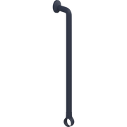Pressalit PLUS Handrail Section 652mm with Wall Rosette and Strap Dark Blue RT331108