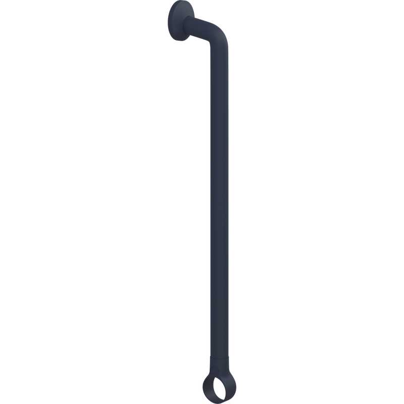 Pressalit PLUS Handrail Section 652mm with Wall Rosette and Strap Dark Blue RT331108