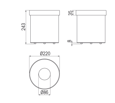 Inda Hotellerie Waste Bin 25hx22cm (A13010AL)