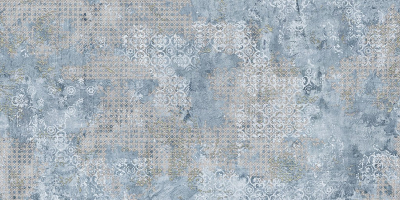 Boca blue textile effect tile 500x1000mm - view 4