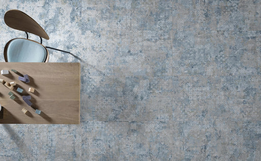 Boca Blue Textile Effect Matt Porcelain Wall & Floor Tile 500x1000mm
