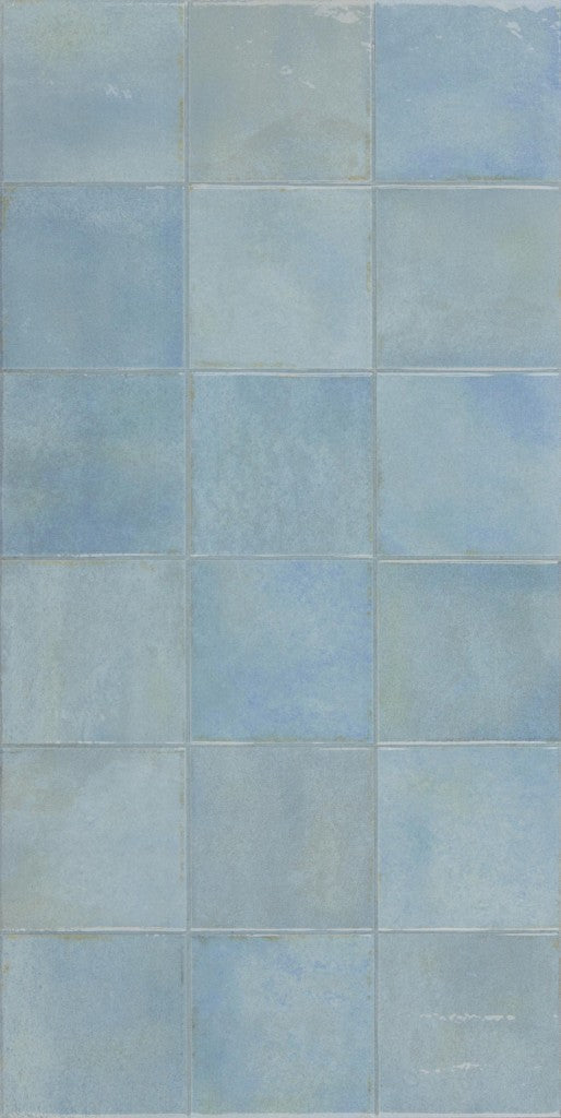 Bonita Aqua Square Mosaic Effect Gloss Porcelain Wall & Floor Tile 300x600mm