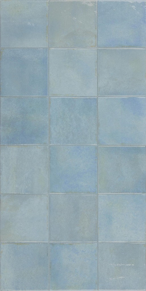 Bonita Aqua Square Mosaic Effect Gloss Porcelain Wall & Floor Tile 300x600mm