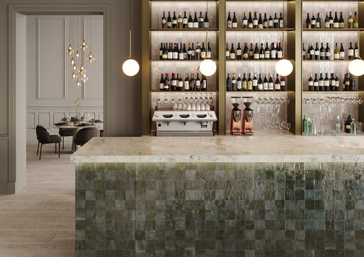 Bonita Blend Square Mosaic Effect Gloss Porcelain Wall & Floor Tile 300x600mm