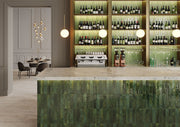 Bonita Mint Green Brick Effect Gloss Porcelain Wall & Floor Tile 300x600mm