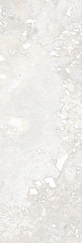 Bradenton white travertine effect matt porcelain tile 100x300mm - view 3