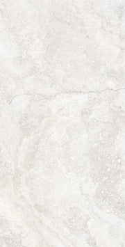 Bradenton white travertine effect matt porcelain tile 600x1200mm - view 2