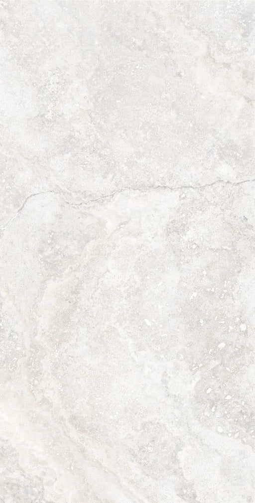 Bradenton white travertine effect matt porcelain tile 600x1200mm - view 2