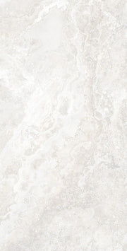 Bradenton white travertine effect matt porcelain tile 600x1200mm - view 3