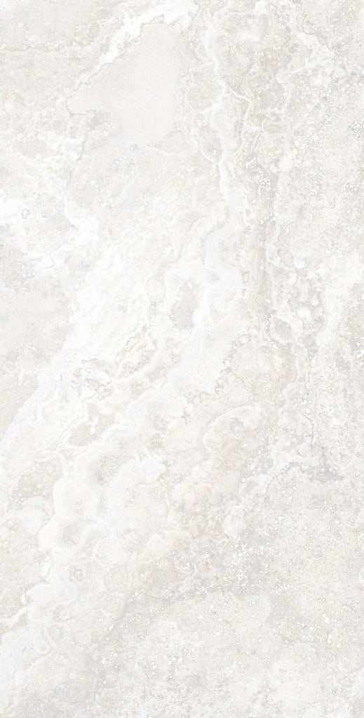 Bradenton white travertine effect matt porcelain tile 600x1200mm - view 3