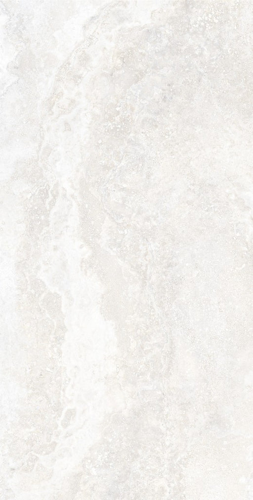 Bradenton White Travertine Effect Matt Porcelain Wall & Floor Tile 600x1200mm