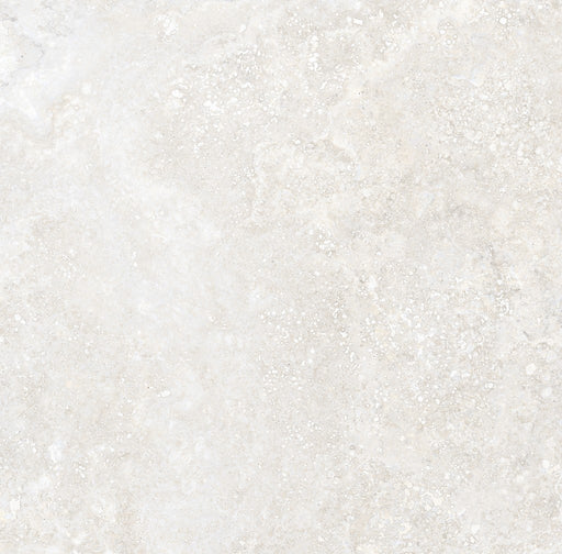 Bradenton white travertine effect matt porcelain tile 600x600mm - view 2