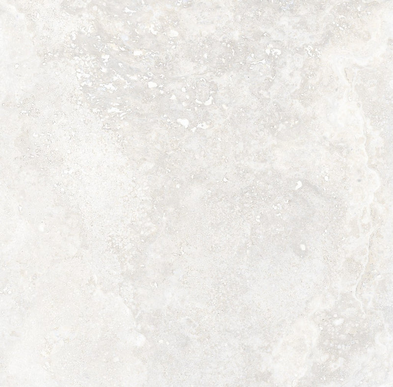Bradenton white travertine effect matt porcelain tile 600x600mm - view 4