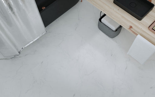 Brandon White Marble Effect Matt Porcelain Floor Tile 600x600mm