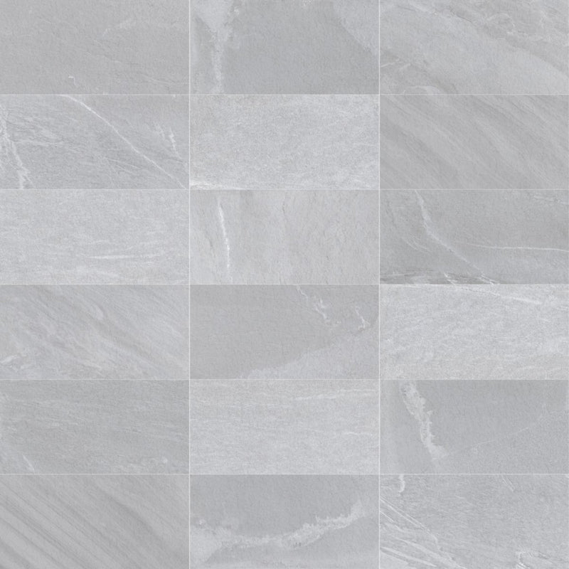 Brooksville Light Grey Stone Effect Anti-Slip Matt Porcelain Wall & Floor Tile 450x900mm