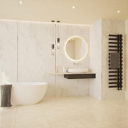 Bushboard Nuance Fusion Azul Marble Shell fusion wall panel installed in a bathroom