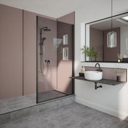 Bushboard Nuance Fusion Dusty Pink Matt fusion wall panel installed in a bathroom