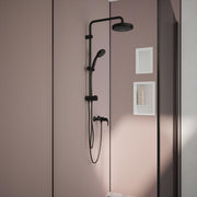 Bushboard Nuance Fusion Dusty Pink Matt fusion wall panel installed in a bathroom