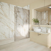 Bushboard Nuance Fusion Norris Marble Shell fusion wall panel installed in a bathroom