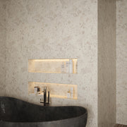 Bushboard Nuance Light Terrazzo Roche shower wall panel installed in a bathroom