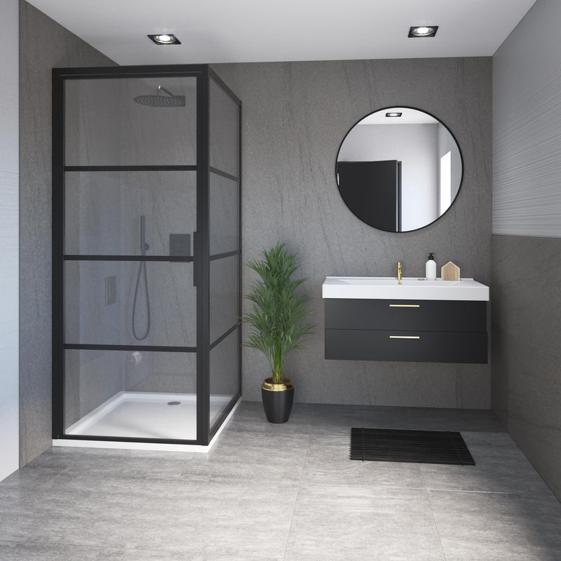 Bushboard Nuance Pack E shower wall panel kit installed in a shower