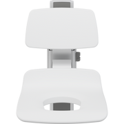Pressalit PLUS Shower Seat 450 with Aperture incl. Backrest, Manually Height Adjustable, White (R7425000)