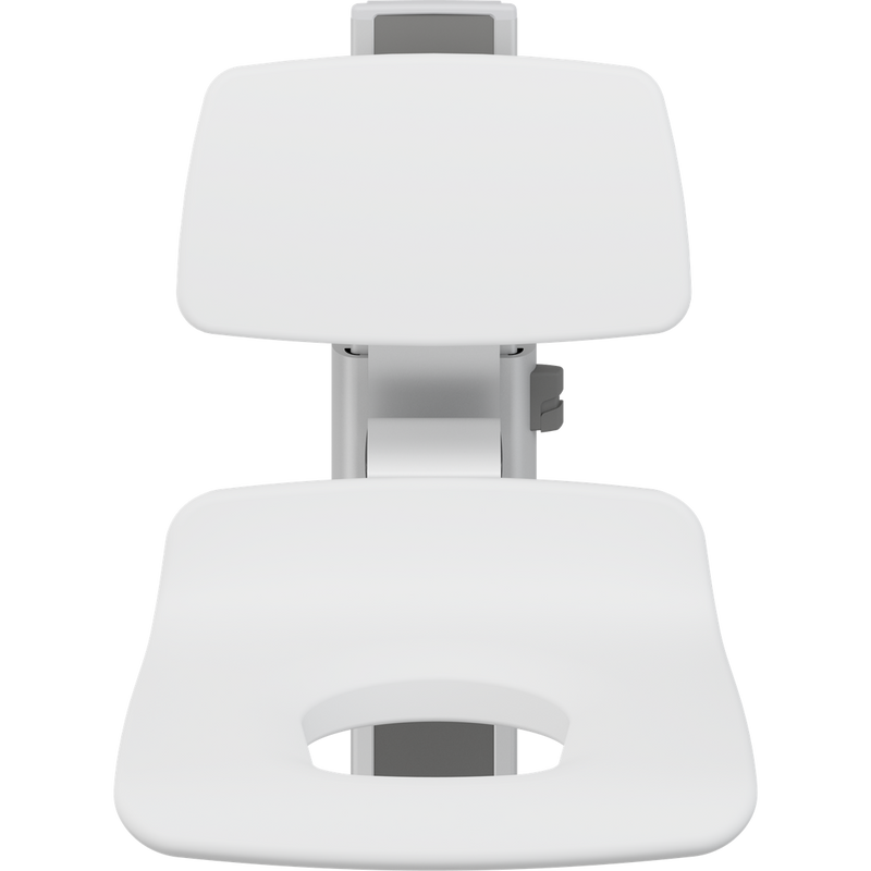 Pressalit PLUS Shower Seat 450 with Aperture incl. Backrest, Manually Height Adjustable, White (R7425000)