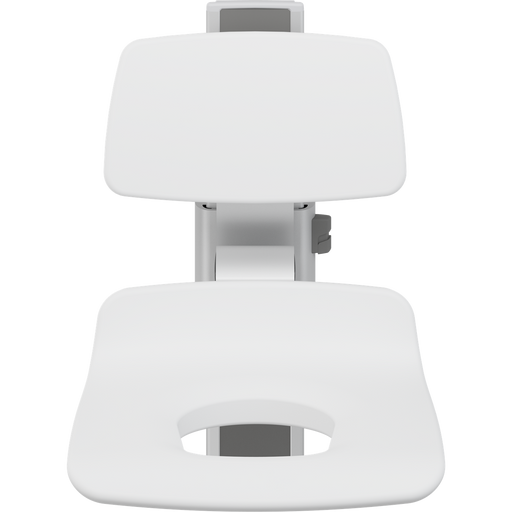 Pressalit PLUS Shower Seat 450 with Aperture incl. Backrest, Manually Height Adjustable, White (R7425000)