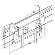 Pressalit Shower Mixer Bracket RT760 dimensioned drawing