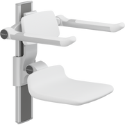 Pressalit PLUS Shower Seat 310 incl. Backrest & Armrests, Manually Height Adjustable, White (R7334000)