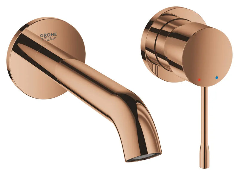 Grohe Essence wall-mounted 2-hole basin mixer M-Size in Warm Sunset