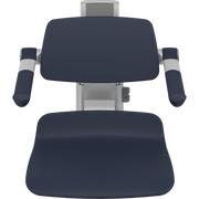 Pressalit PLUS Shower Seat 450 incl. Backrest & Armrests, Manually Height Adjustable, Dark Blue (R7434108)