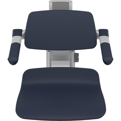 Pressalit PLUS Shower Seat 450 incl. Backrest & Armrests, Manually Height Adjustable, Dark Blue (R7434108)