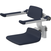 Pressalit PLUS Replacement Shower Seat 310 incl. Backrest & Armrests, Manually Height Adjustable, Dark Blue (R7034108)