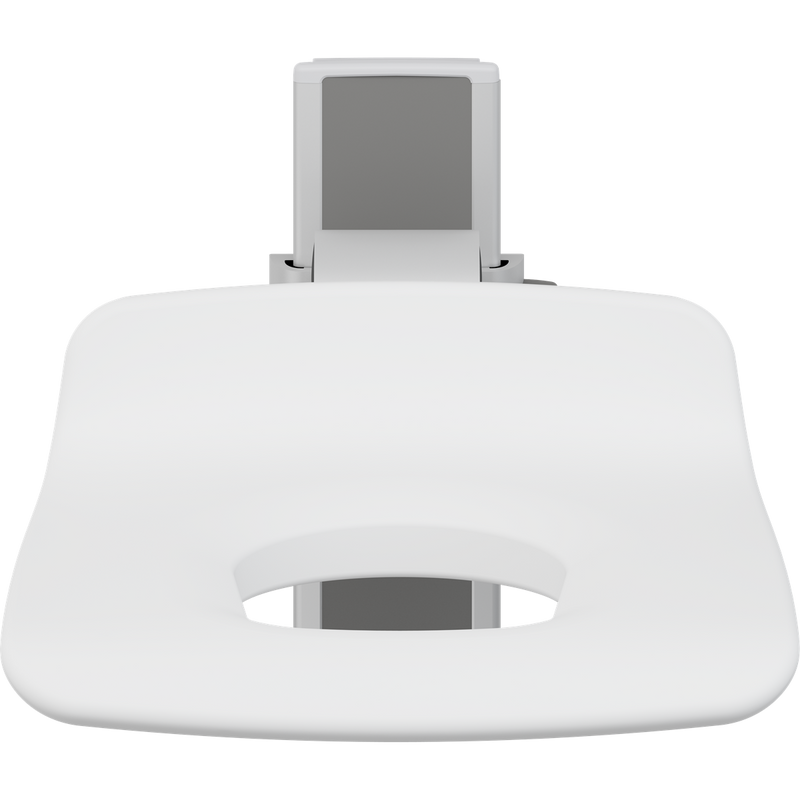 Pressalit PLUS Shower Seat 450 with Aperture, Manually Height Adjustable, White (R7415000)