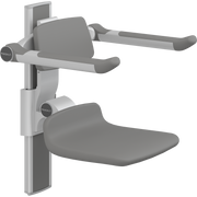 Pressalit PLUS Shower Seat 310 incl. Backrest & Armrests, Manually Height Adjustable, Anthracite (R7334112)
