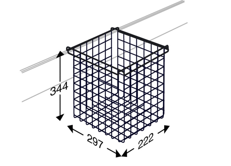 Pressalit Waste Basket RT764 dimensioned drawing