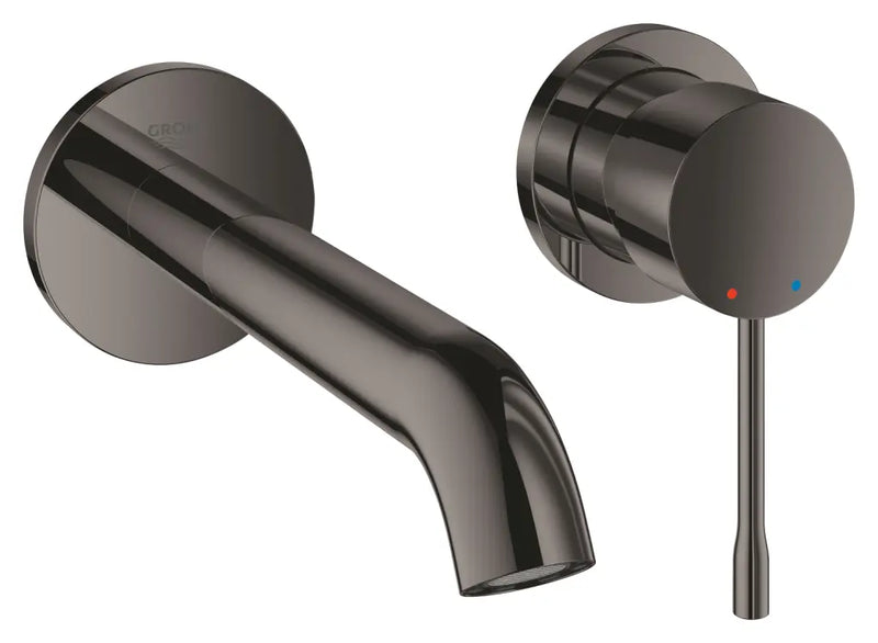 Grohe Essence wall-mounted 2-hole basin mixer M-Size in Hard Graphite