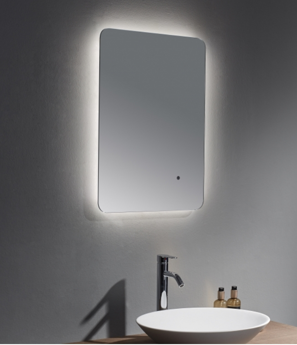Kartell K-VIT Calcot 500x700mm Rounded Edges Back Lit Frameless Mirror-Chrome (CA5070)
