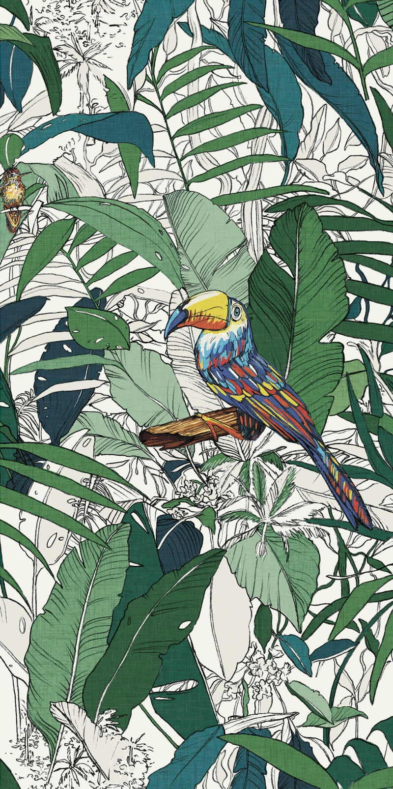 Captiva folk art floral mural panel 600x1200mm - view 3