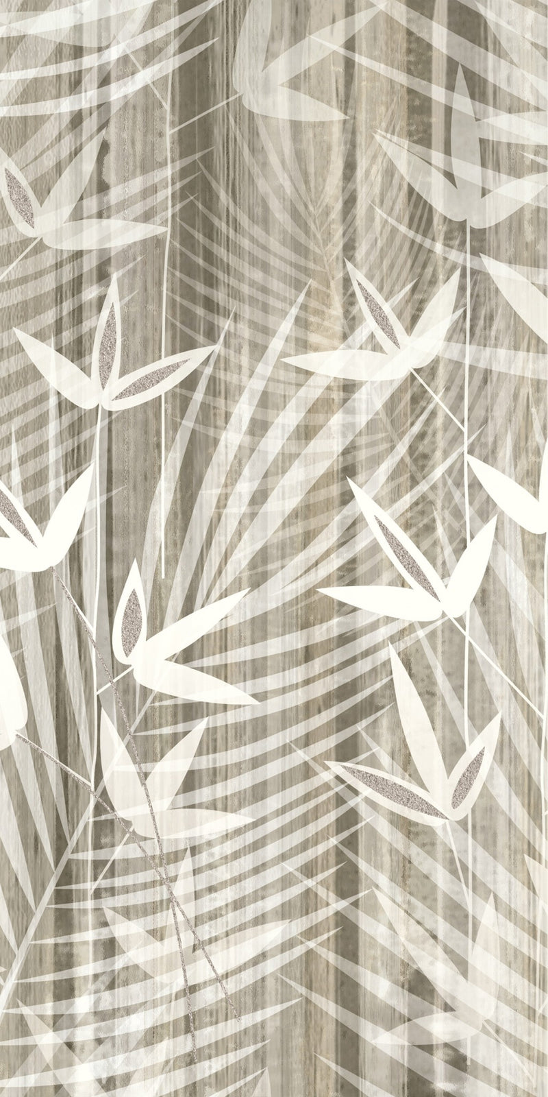 Captiva shadow leaves floral mural panel 600x1200mm - view 2