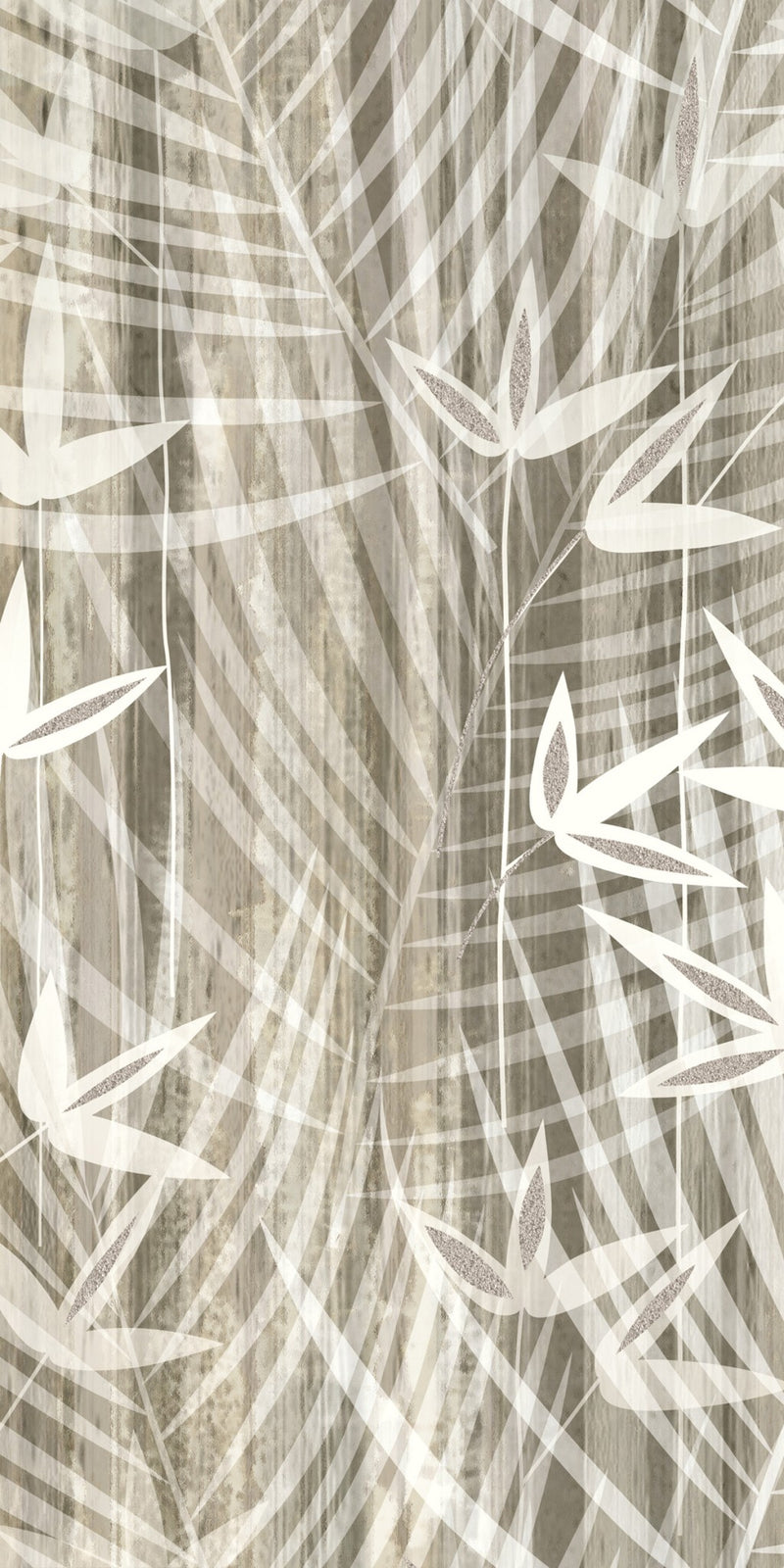 Captiva shadow leaves floral mural panel 600x1200mm - view 3