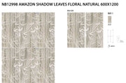 Captiva shadow leaves floral mural panel 600x1200mm - view 4